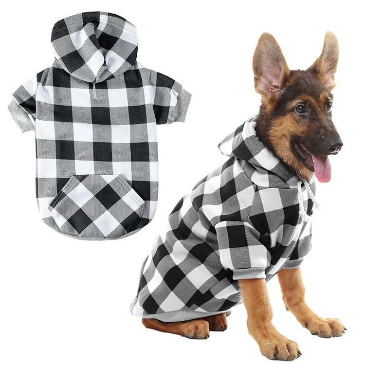 Fashion big pet coat plaid cotton winter dog clothes cloth