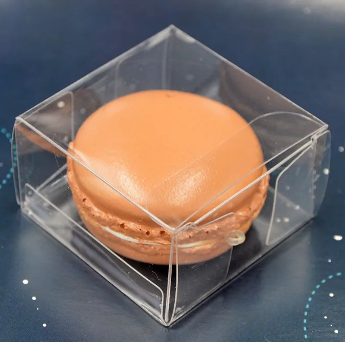 New product custom clear cake box square plastic PET clear box packaging macarron gift boxes transparentes