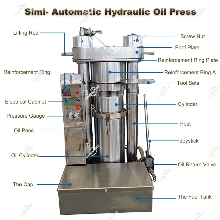 Cold Oil Press Lavender Cocoa Bean Coconut Olive Sunflower Seeds Soybean Canola Semi-auto Hydraulic Oil Extraction Machine