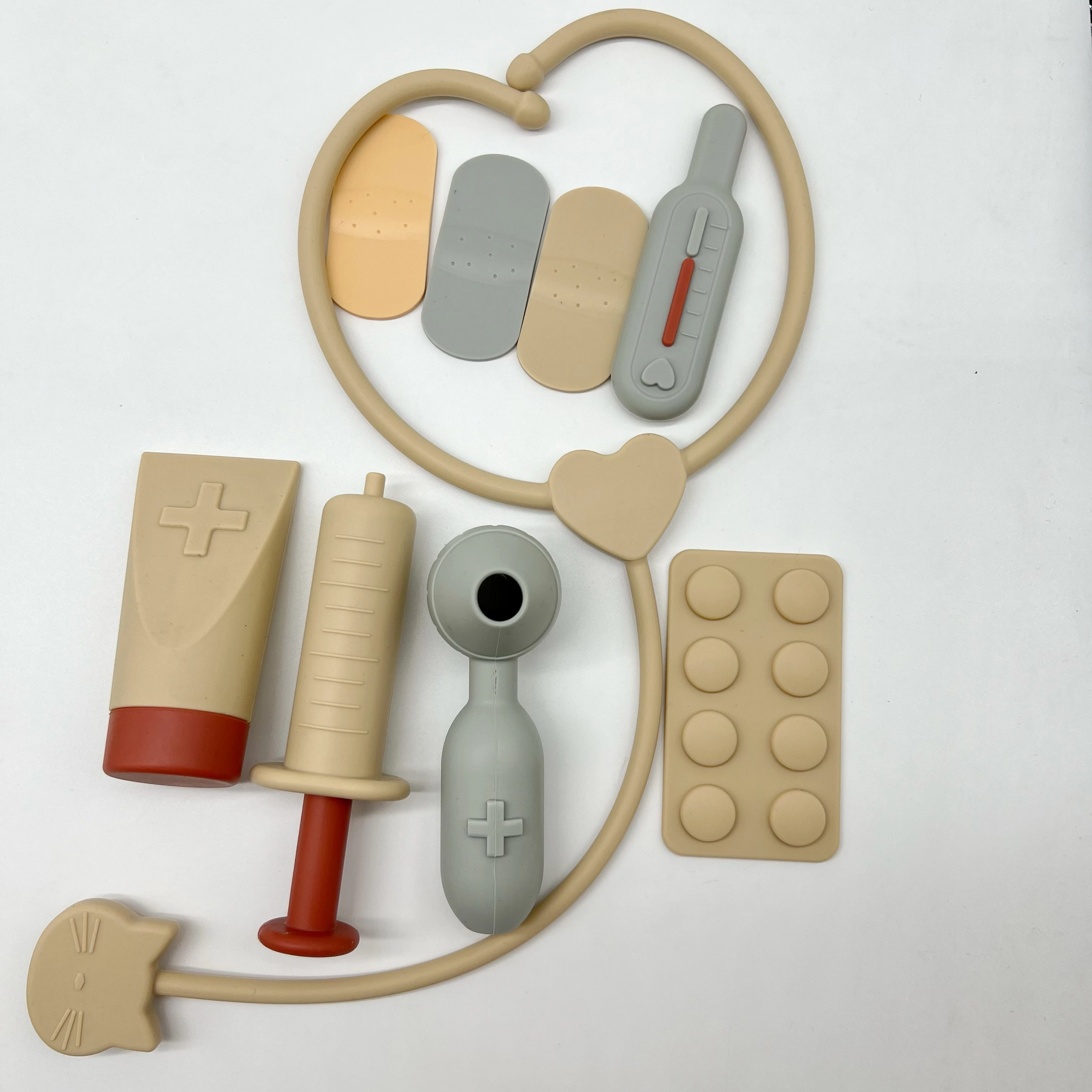 Doctor Toy Kit Play Set 10 Pieces Pretend Silicone Toy Set for Toddlers & Kids