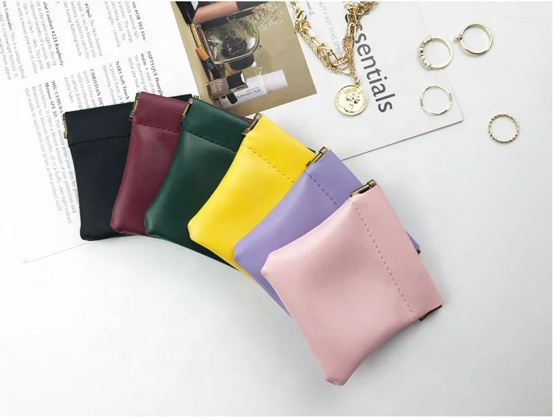 Портативный мини-кошелек для монет из ПУ кожи, Весенняя сумка для хранения наушников и губной помады