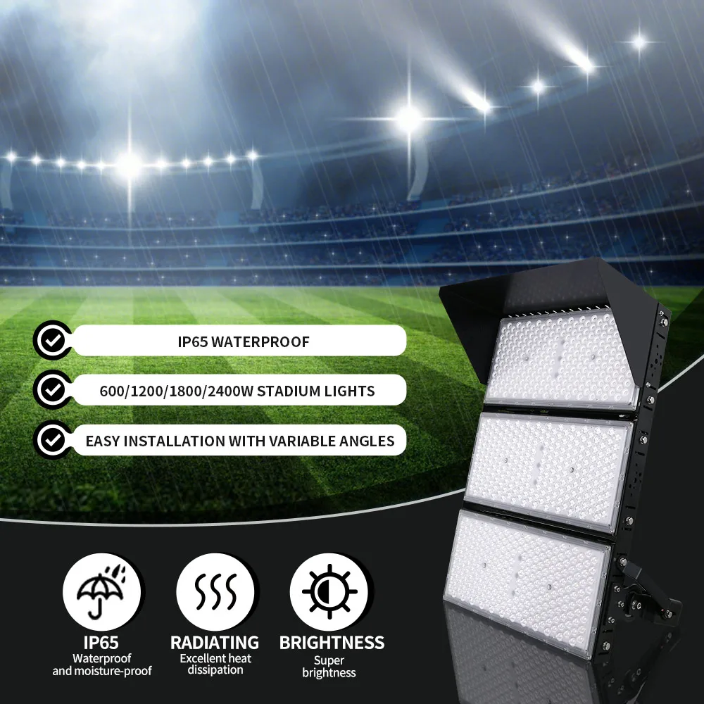 Aluminum Housing Projectors LED Outdoor Football Stadium Flood Lights 1000w 2000w Led Floodlight Stadiums
