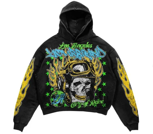 Custom Manufacturer Y2k Heavy Weight Dtg Print Knitted Hoodie Vintage Wash Cropped Raw Hem Hoodies Hombre