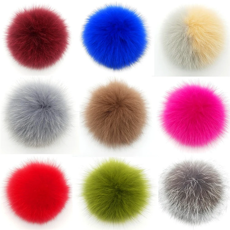 Wholesale fluffy faux fur pom poms fake fox fur ball for hat decoration