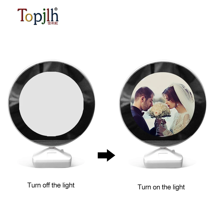 Sublimation Blank Desk Mirror With Led Light Rechargeable Makeup Mirror for Gift