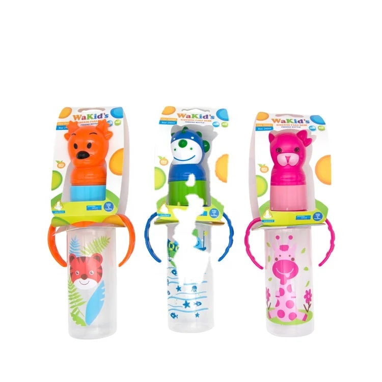 365T оптовая продажа, без БФА, оптовая продажа со склада, 240 мл pp бутылочка для кормления детей с животными