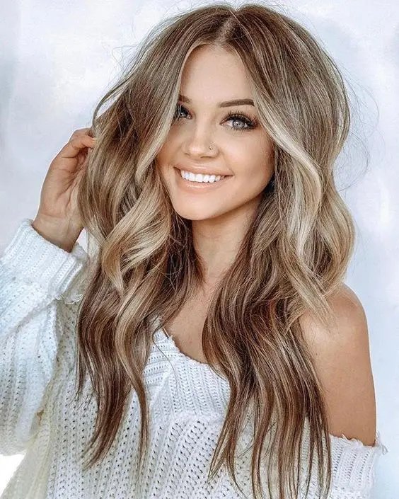 Long Brown Ombre Synthetic Wigs for Women Natural Hair Wavy Wigs Ash Brown Blonde Heat Resistant Female Wig Cosplay