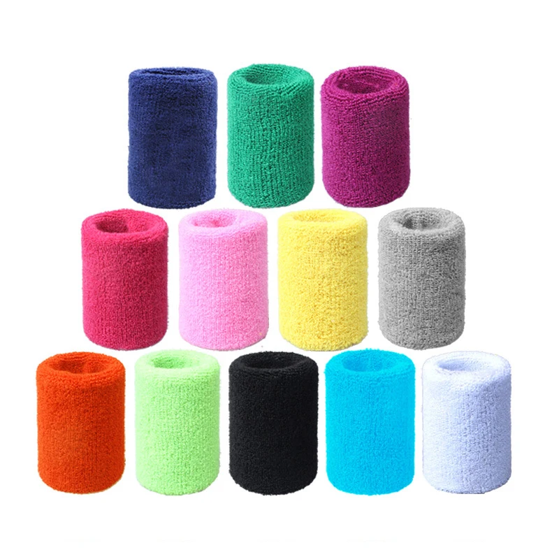 Towel wrist guard sports sweat-absorbent polyester cotton basketball badminton wrist guard custom sweatband wrist