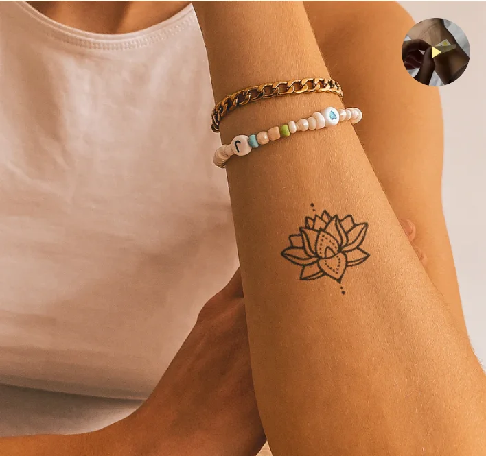 Inkster water activated non-toxin birds mimi small matte blue last 15 days plant basd juice ink semi permanent tattoo