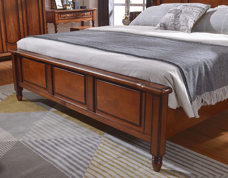 New products ideas 2024 king bed frame master bedroom furniture sets solid wood bed king size double bed antique furniture