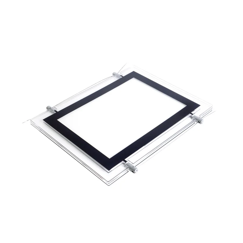 Edgelight CF5 customized sizes double sides slim led acrylic magnetic digital photo frame with led light strip