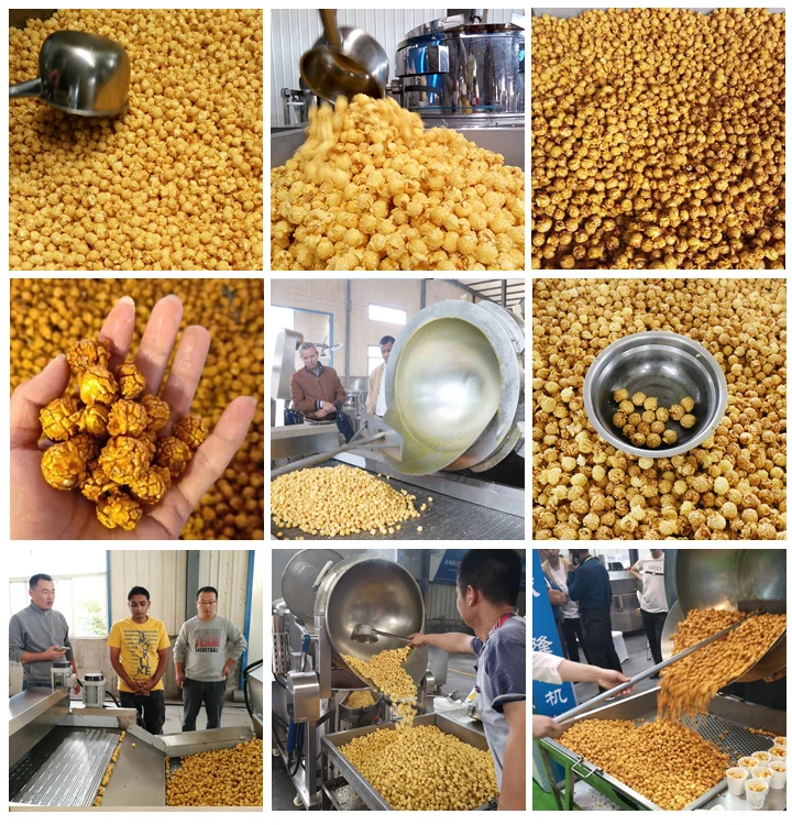 
Large Capacity Industrial Automatic Caramel Popcorn Machine Manufacture 