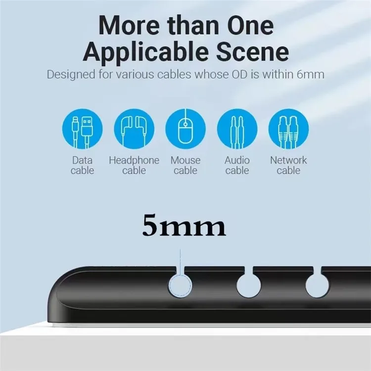 Chinese Manufacturer Cable Manager Management Rack USB Cable Winder Silicone Clip for Mouse Keyboard Headphone Cable