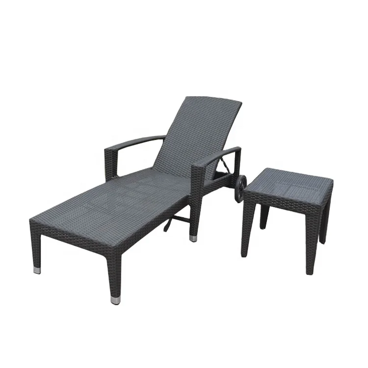 Aluminum Rattan Sunshine Bath Chaise Lounge Outdoor Swimming Pool Sun Lounger