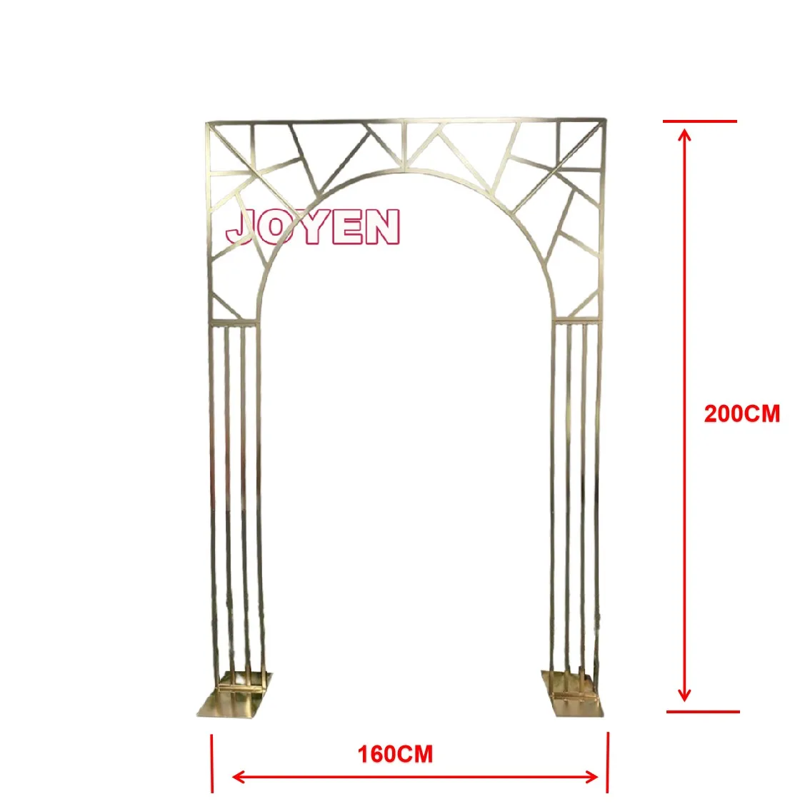 JOYEN Customized Shiny Artificial Flower Arch Outdoor Electroplating Flower Arch Stand Wedding Decoration