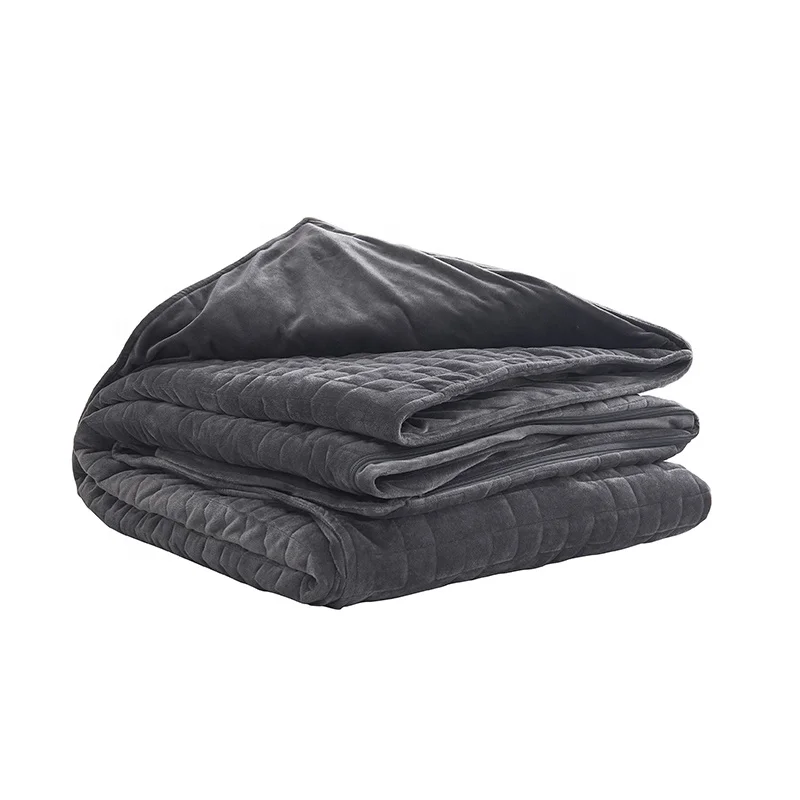 Glass beads plush fleece 9 layers king big size heavy 15 lbs 30lbs 10 kg minky weighted blanket for 25lbs