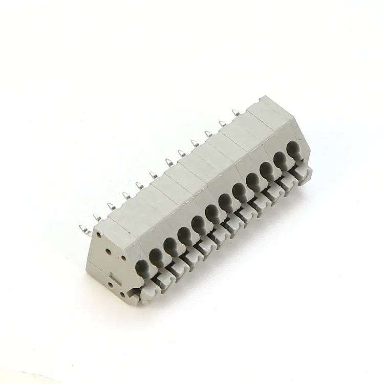 factory price ZB make ZB250 pitch 2.5 3.6mm 300v 7A brass 24-20AWG screwless pcb terminal blocks connectors