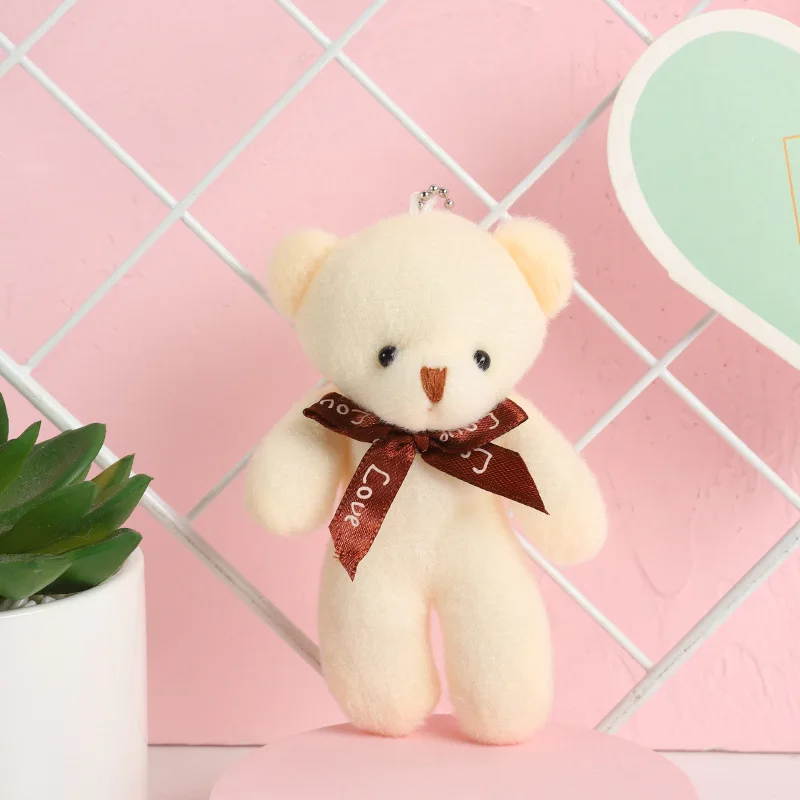 multi colors Anime Plush Toy Mini Teddy Bear Keychain Wholesale Custom Kids Cartoon Stuffed Animal Soft Plush Mini Teddy Bear