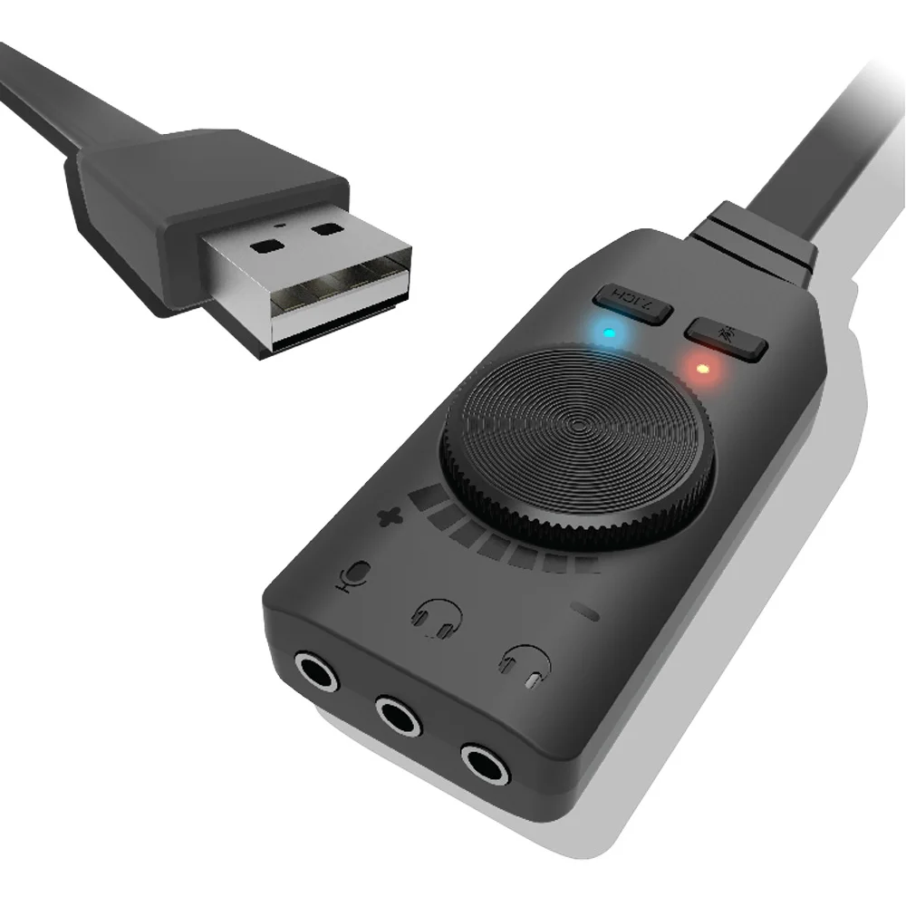  Виртуальная звуковая карта 7.1CH USB внешняя 3 5 мм наушники аудио интерфейс для компьютерной звуковой