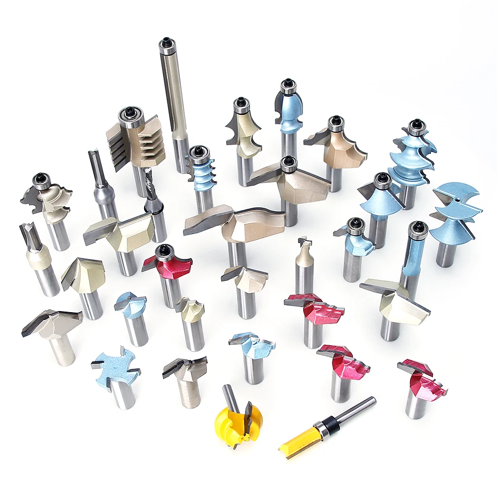 HUHAO 3.175mm Colorful  coated single edge aluminum milling cutter profile composite cutting engraving machine bit