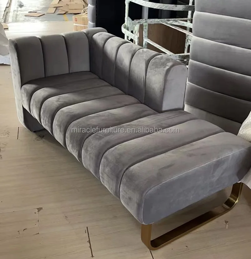 High Quality Luxury Hallway Rectangle Footstool Velvet Lounge Sofa 2-3 Seater Long Bench For Hotel Home Shop