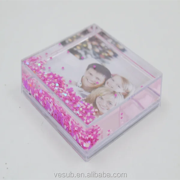 Personalized Water Globe Photo Customized Photo Christmas Snow Ball with White Snow and Red Heart