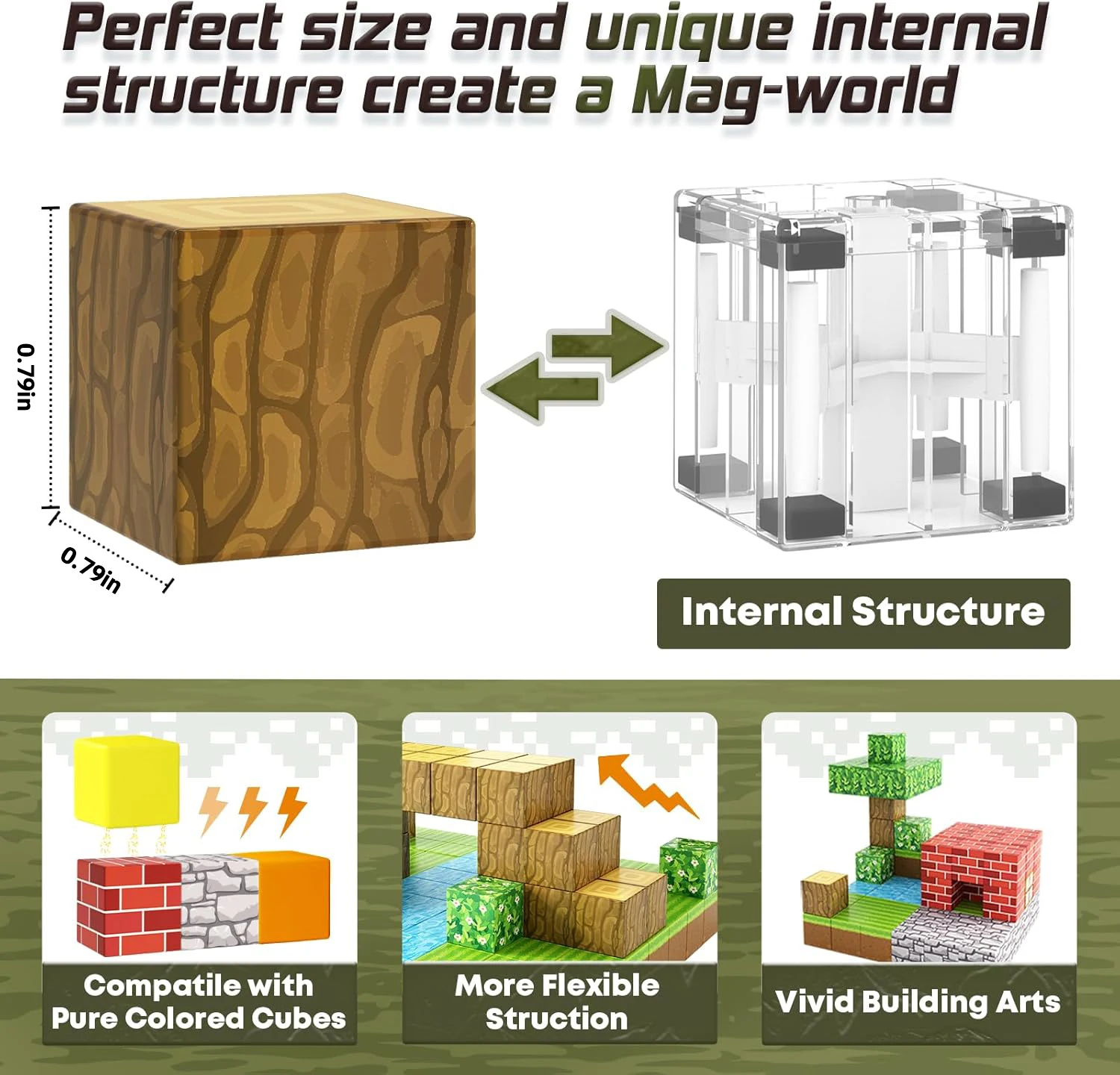 New Design STEM Montessori Sensory Toys Small Cube Bricks Building Blocks Magnetic Blocks