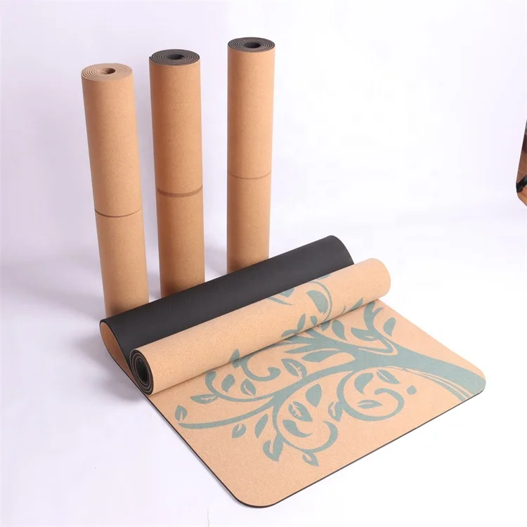 Luxury Thick Cork Eco Logo Yoga Mat Custom Cork Yoga Mat