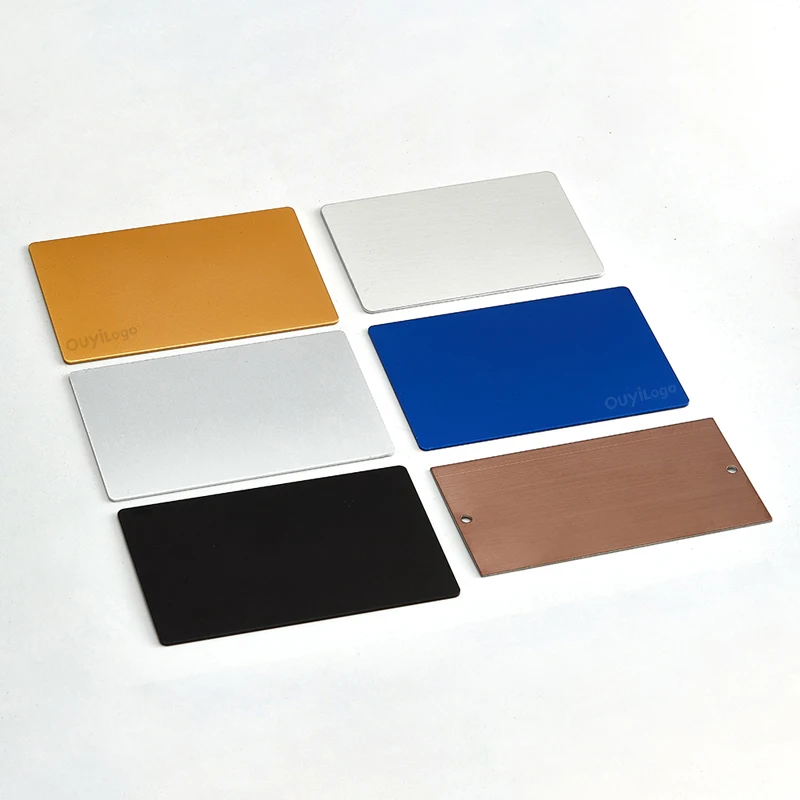 Top Grade Wholesale Modern 0.8MM Custom Logo Luxury Blank Aluminum Mirror Metal Business Card For Laser Engraving