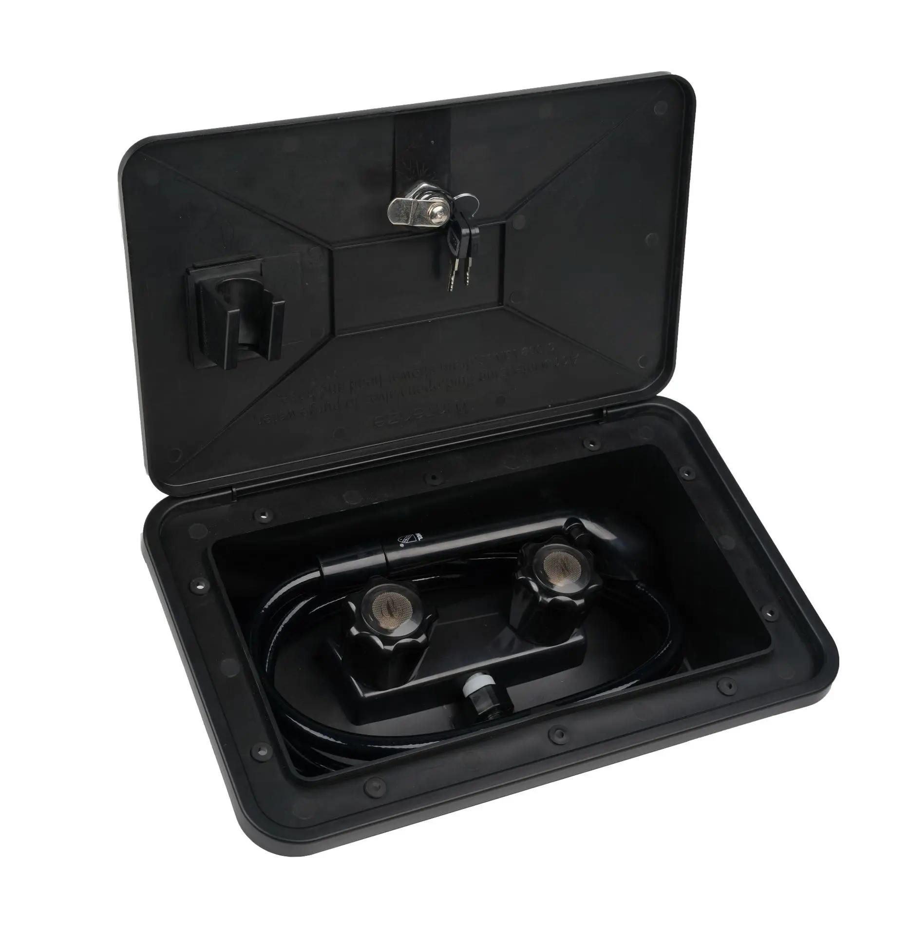 Watermark Black Lockable Outdoor External Shower box for Caravan Motorhome Van Camper RV Boat Shower Box
