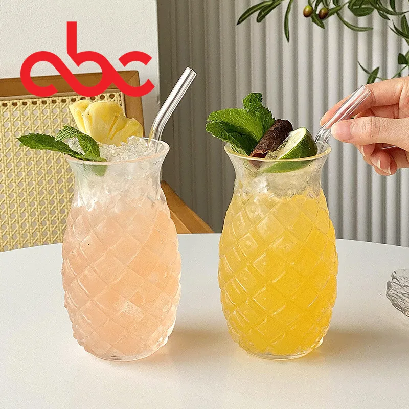 16oz Soda Lime Glass Pineapple Drinking Cup High Borosilicate Glass Luxury Wine Glasses