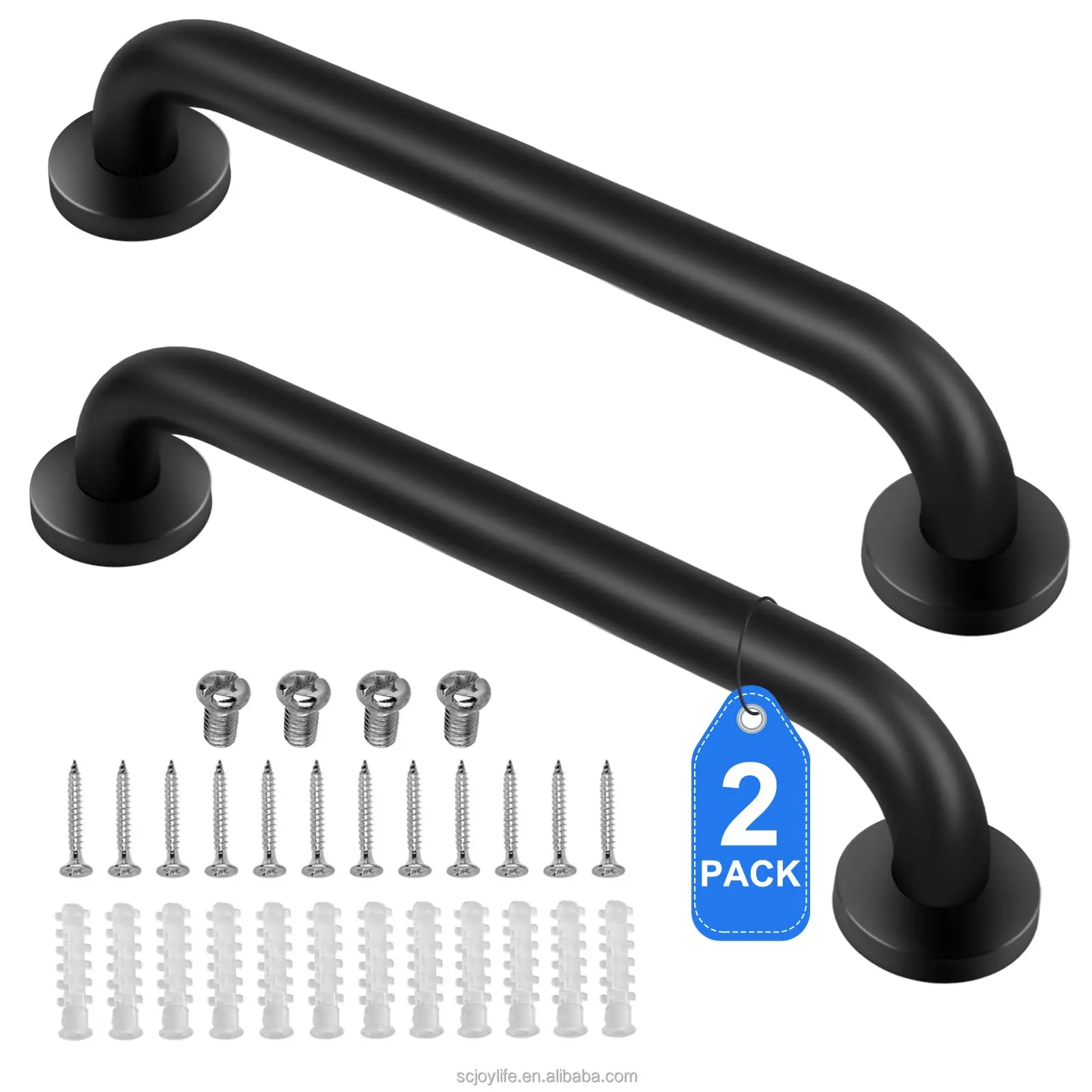 2 Pack Stainless Steel Shower Grab Bar Safety Handles for Bathroom Bench & Chair Door & Window Handle Type