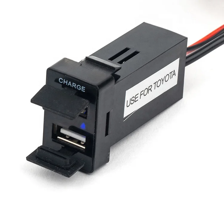 3.1A Power Socket Blue LED DC12V 24V 1A 2.1A 2 USB Port Car Charger with Audio Socket Waterproof Dustproof Cover