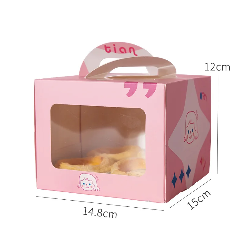 Custom Square Cake Packaging Box Rectangle 4 6 8 10 12 14 Inch Wedding Birthday Loaf Cake Boxes with window