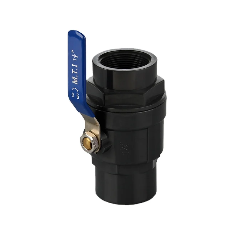 High quality plastic Stainless Steel Handle ABS Ball Grey Two Piece Combined PVC Ball Valve