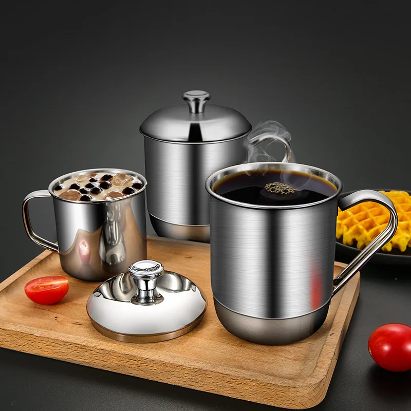 Scratch-proof Taza de acero inoxidable para acampar eco-friendly Taza de lujo con asa high-quality taza de cafe con asa