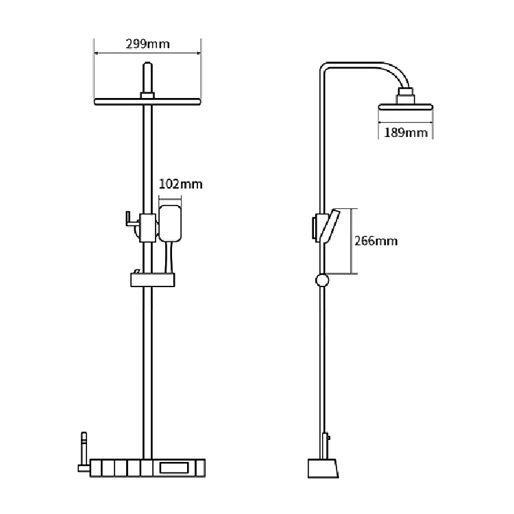 GAONUO Discount Ambient Light Piano Key Bath Shower Mixer Digital Display Brass Shower System Bathroom LED Shower Faucet Set