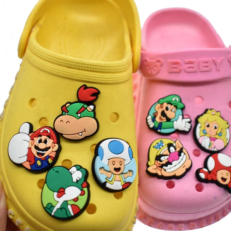Charmes super Mario croc Factory direct croc charms super Mario pvc shoe decoration charms for kids clog