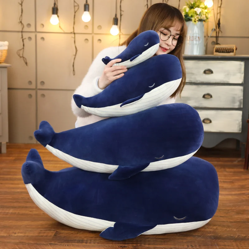 New Arrival Custom Baby Blue Whale Pillow Ocean Fish Plush Toy Stuffed Animals Plush Whale