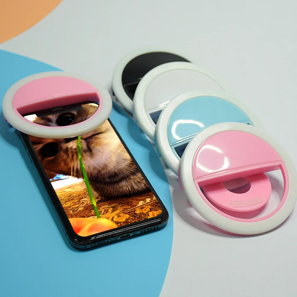 2020 Newest Best Camera Mobile Phone Aros De Luz Led Par Fot Selfi Battery 3-Level Brightness Makeup Led Selfie Ring Light