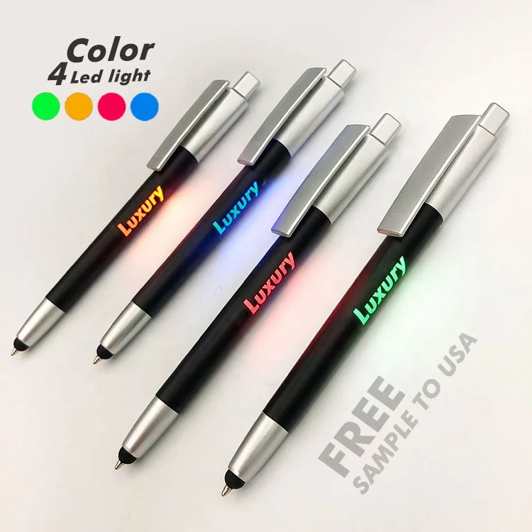 Unique stylus blue color led custom pen light lazer laser light pen glow in the dark