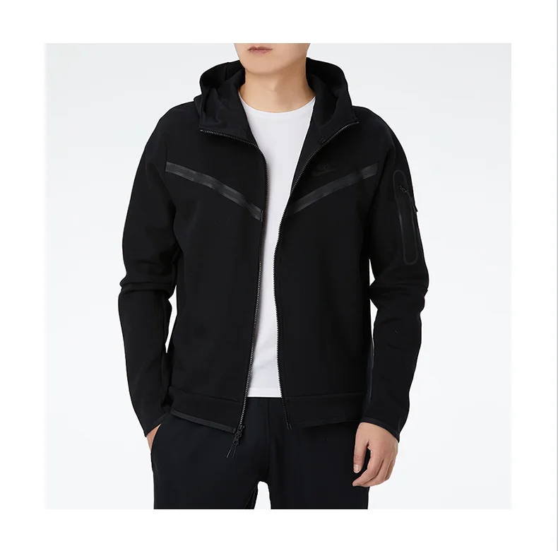 Hot Sell Men Nike Lightweight Sportswear Tech Fleece Cardigan Hoodie Comfortable Sweatshirt Hoodie
