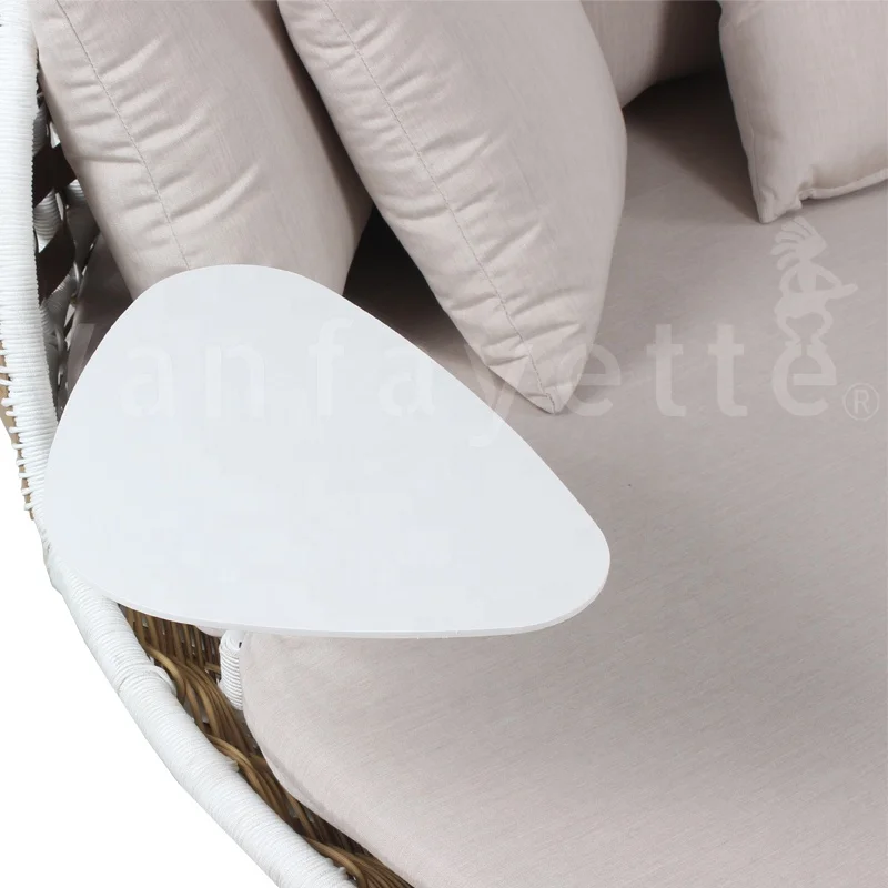 Garden Outdoor Furniture Round Rattan High End Luxury Swing Lounge Bed with Side Table Ride High CG