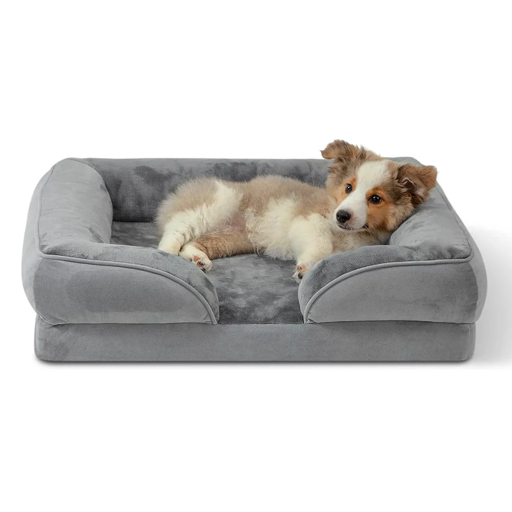 Bedsure Orthopedic Dog Bed for Medium Dogs - Waterproof Dog Sofa Beds Medium, Supportive Foam Pet Couch Bed with Removable