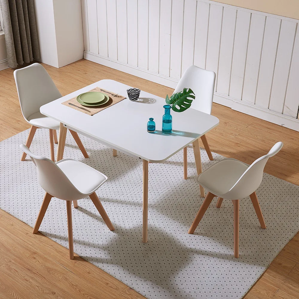 
2020 Contemporary Design Luxury White Solid Wooden Legs Comfy Table Morden Extendable Dining Room Tables For Small Spaces 