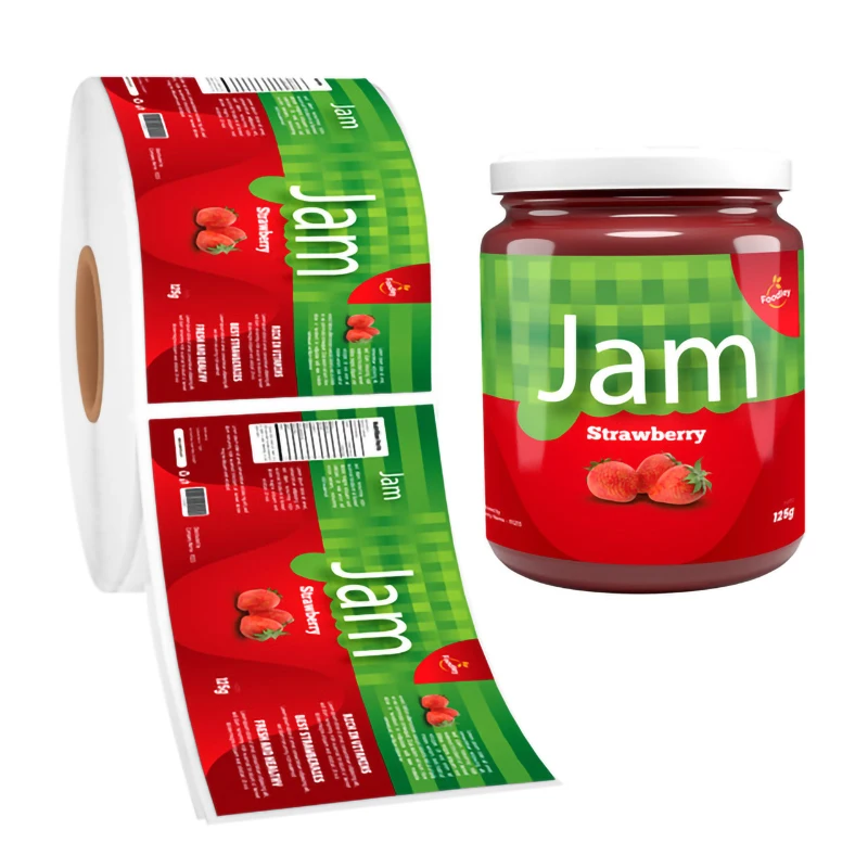 Custom Waterproof Roll Adhesive Glossy Spice Jar Label Hot Sauce Label Food Ketchup Bottle Packing Ketchup Tomato Sauce Sticker