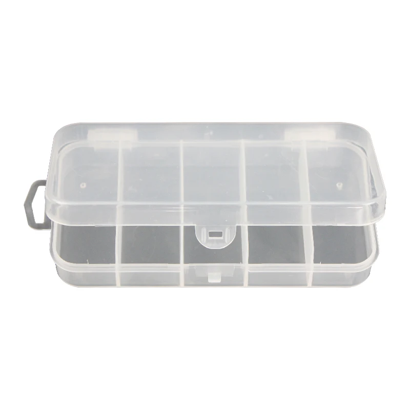 Wholesale Multi-function 5 Grid Transparent Plastic Fishing Tackle Box small bait container