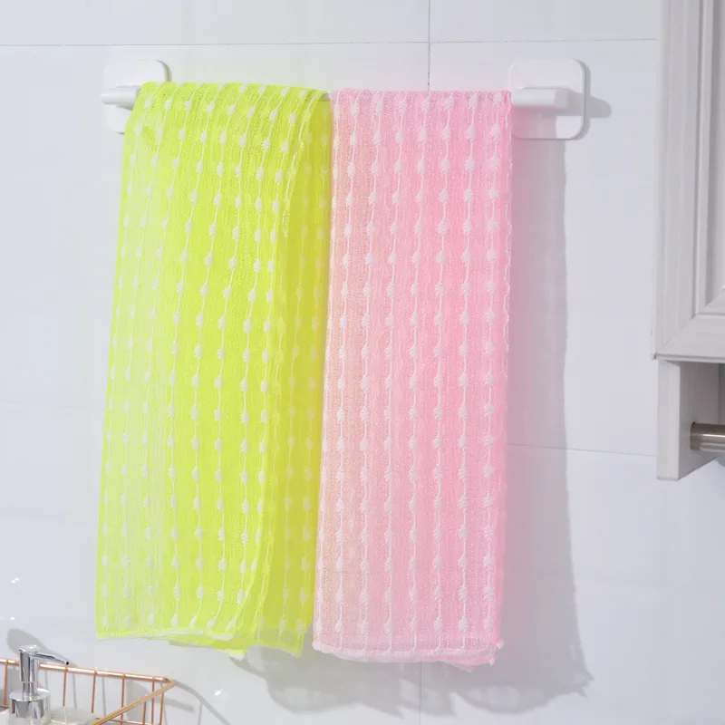 Long Rubbing Washcloth Bath Brush for Back Towels Remove Body Dirt Scrub Shower Sponge for Body Bathroom Accessories Nylon Towel