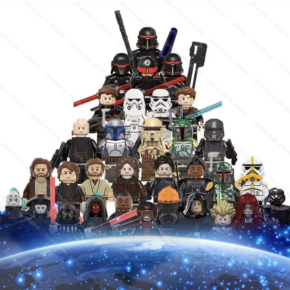 SW Space Wars Darth Mini Action Figures Clone Trooper Droids Jedi Anakin Skywalker Plastic Building Blocks Set Kids Gift