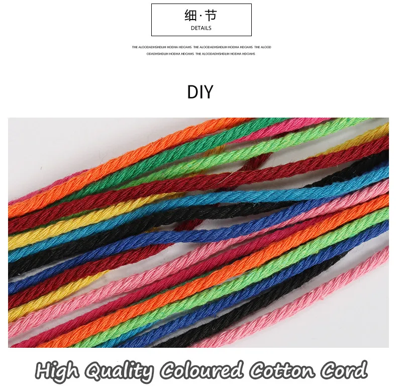 3mm x220 Yards Macrame Cord Cotton thread for DIY Crafts, Crafts Weaving Decoration, Plant Hanger